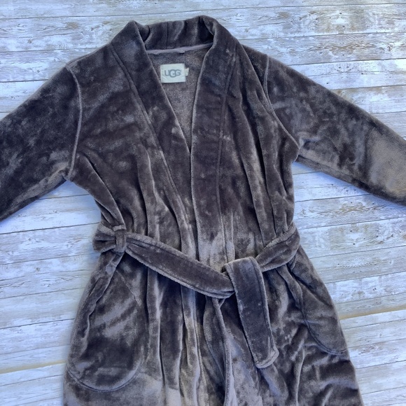 UGG Australia Marlow Chemise Robe Womens Sz M Gray Cozycore Lounge Plush - Picture 2 of 13